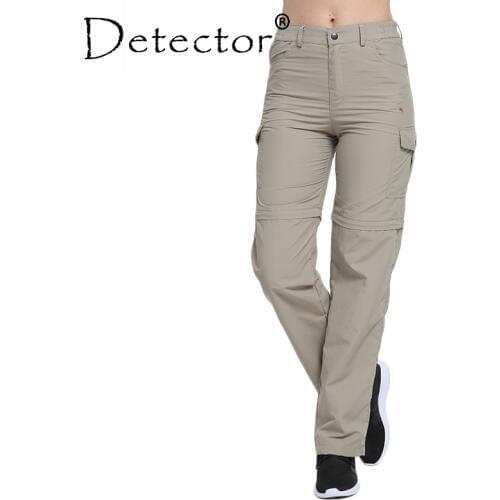 Detector Womens Hiking Pants Quick Dry Removable Convertible trousers Outdoor Breathable Pant Camping Trekking Fishing Shorts