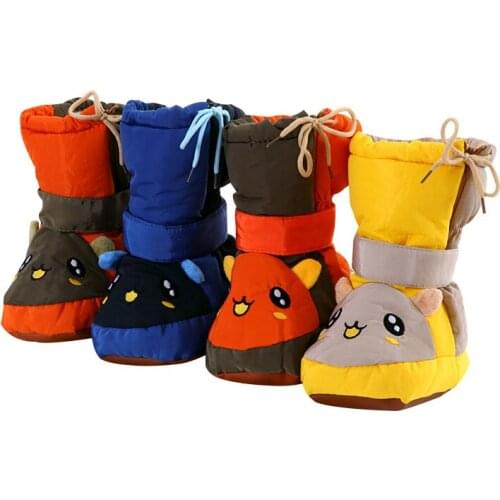 Baby Autumn Winter Boots Thicken And Enlarge Zipper Side Opening Warm Cotton Shoes High-Tube Shoes Cartoon Toddler Boots 2021