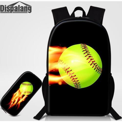 Dispalang 2 PCS/Set Backpack+Pencil Case For Children New Promotion School Bags For Teens Custom Design Ball Backpacking Satchel