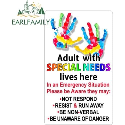 EARLFAMILY 13cm x 7.9cm for Adult Autism Sign Funny Car Stickers Motorcycle Decal Waterproof Sunscreen Refrigerator Sticker