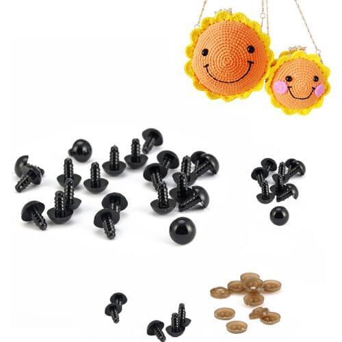 100Pcs 5-14mm Plastic Safety Eyes DIY Craft Supplies Plush Toys Stuffed Dolls Accessories Amigurumi Eyeballs Googly Eyes Decor