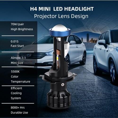 RayGeek Canbus 90W/Pair Lamp H4 LED Mini Projector Lens Automobles Bulb 20000LM Conversion Kit Hi/Lo Beam Headlight 12V24V LHD