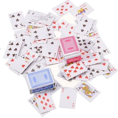 1 Set Mini Poker Playing Cards Style Random Funny Models Poker Kids Cute Miniature Card Game Toys Gift