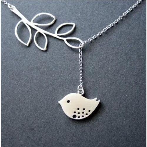 N351 Europe and the United States fashion simple leaves leaf birds short necklace