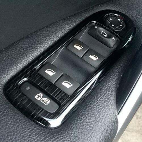 My Good Car Interior Window Control Panel Glass Lifter Switch Frame Cover Sticker for Citroen C5 Peugeot 508 Car accessories