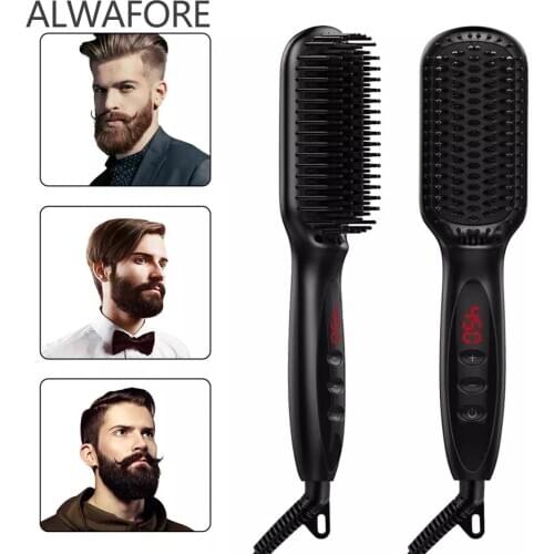 Men Beard Hair Straightener Brush Hair Straighten Straightening Comb Hair Curler Quick Hair Styler Multifunctional Hair Combs