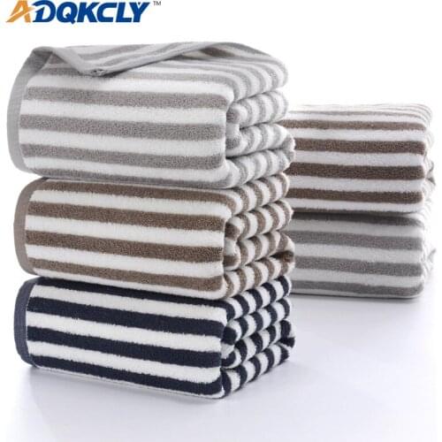ADQKCLY Stripe Soft Bath Towel Cotton Absorbent Skin-Friendly Bath Bow Wrap Fast Drying for Adults Home Hotel Bathroom Blankets