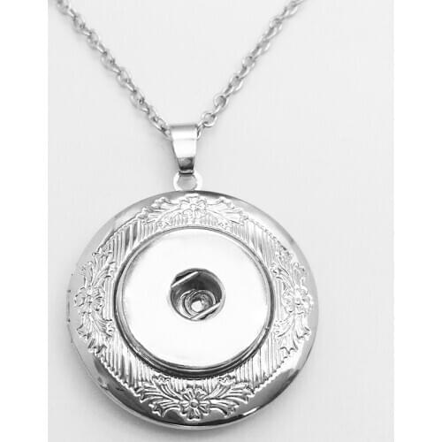 New copper photo frame Lockets Pendants snap button Necklace ( fit 18mm 20mm snaps ) NR7703