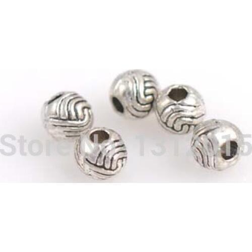 Wholesale Beads!Hot sell Round Antique Silver Alloy Spacer Beads Jewelry Making Supplies 8x7.5mm,50Pcs,YTC0084