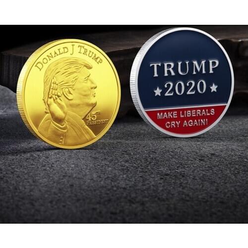 President Donald Trump Gold Plated Commemorative Coin 2020 Make Liberals Cry Again Commemorative Novelty Coins