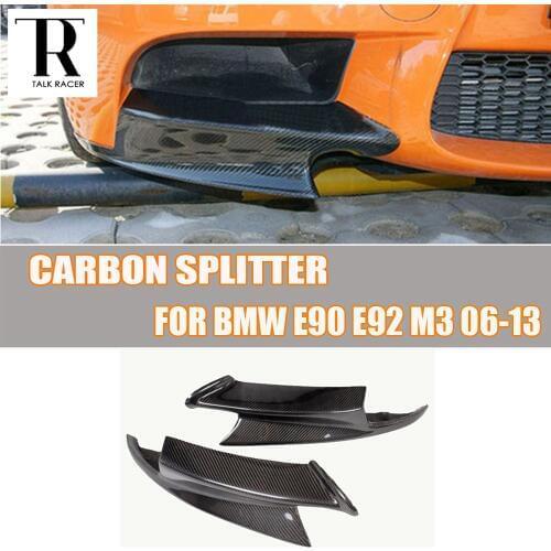 M3 Carbon Fiber Front Bumper Side Splitter Apron for BMW E92 E90 E93 M3 Bumper Only 2006 - 2013