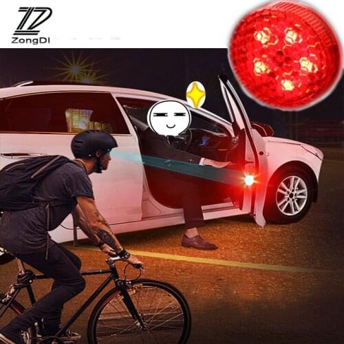 ZD Car Door Warning Signal Crash Strobe Light 5 LED Stickers For Volvo S60 V70 XC90 Subaru Forester Peugeot 307 206 308 407 2008