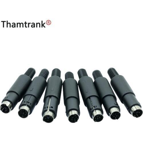 10Pcs Mini 3 4 5 6 7 8 9 Pin Din Male Plug With Plastic Handle Adapter Soldering Cables DIY Connector