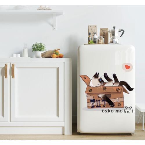 Cute carton cat Take me wall sticker for living room cupboard home decoration art Decals wallpaper Cartoon Funny Kitty stickers