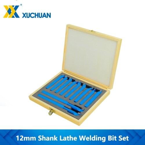 Turning Milling Welding Bit 11pcs 12mm Shank Carbide Brazed Tip Tipped Welding Turning Tool Holder Lathe Welding Bit Set