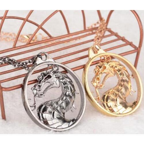 Vintage Men Boys Domineering Dragon Pendant Necklace Metal Dragon Head Pendant Movie Jewelry Valentines Day Gift