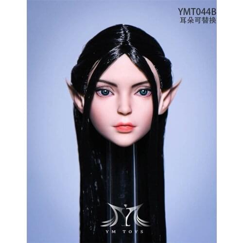 YMTOYS YMT044 1/6 Scale Planted Hair Beautiful Girl Head Sculpture Elves Ears For 12" Female Action Figure Body