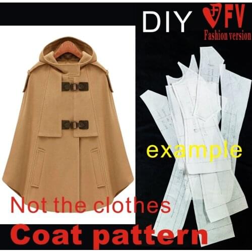 Ladies' hooded coat pattern garment cutting drawing structure pattern BFY-311