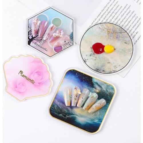 1pc Acrylic Marble Starry Sky Pattern Palette Butterfly Shape Nail Gel Polish Color Painting Shelf Nail Art Display Stand