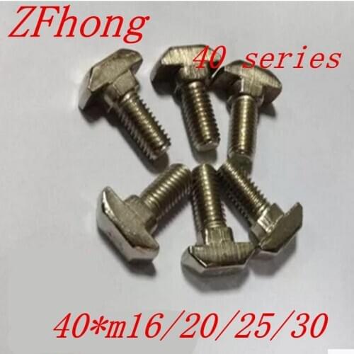 20PCS M8*16/20/25/30/35/40 T Bolt Screws Nickel Plated Hammer Head Bolt Aluminum Connector T Head Screws 40 Aluminum Profile
