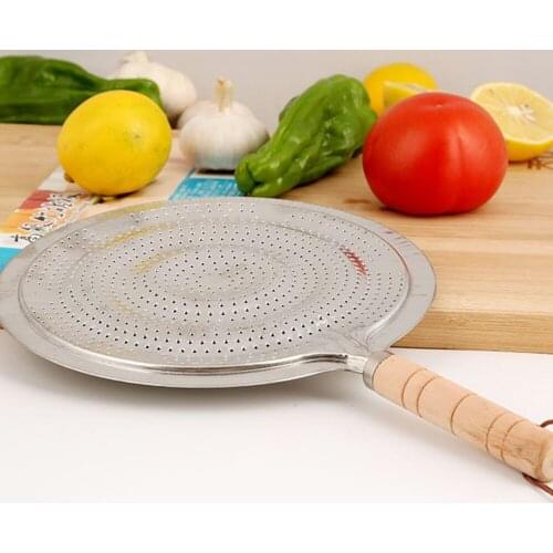 21cm Stovetop Simmer Ring Heat Diffuser with Wooden Handle Gas Electric Range Mat Cooking Plate Household Kitchen Insulation Pad