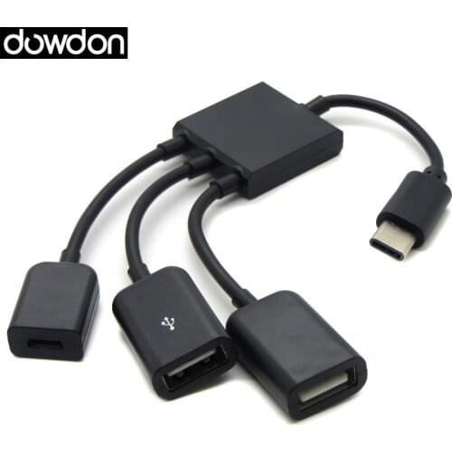 3 in 1 USB 3.1 Type C 3 Port USB Hub Adapter To 2 Port Dual USB Hub For Windows XP 7 8 For Mac/OS/Linux