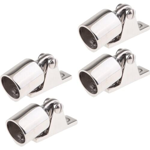 4 Pack Bimini Top Cap Deck Hinge For 1 inch round Tube 316 Stainless Steel