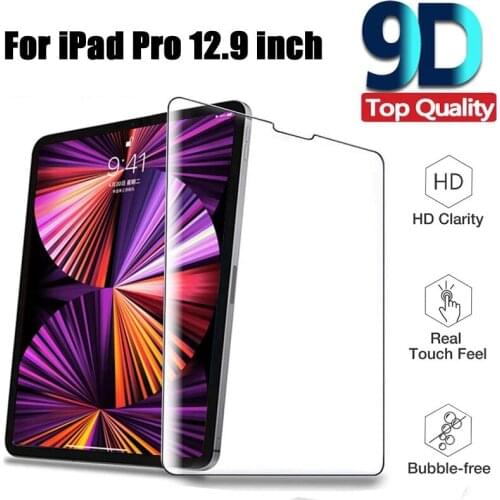 9D Tempered Glass Film For iPad Pro 12.9 2018 2017 2015 Full Coverage Screen Protector Glass for Apple iPad Pro 12.9 2021 2020