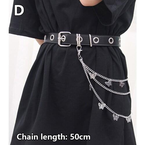 Punk Hip-Hop Chain For Women Men Trendy Trousers Jeans Chain Keychain Multi Layer Belt Waist Chains Clothing Jewelry Accessories