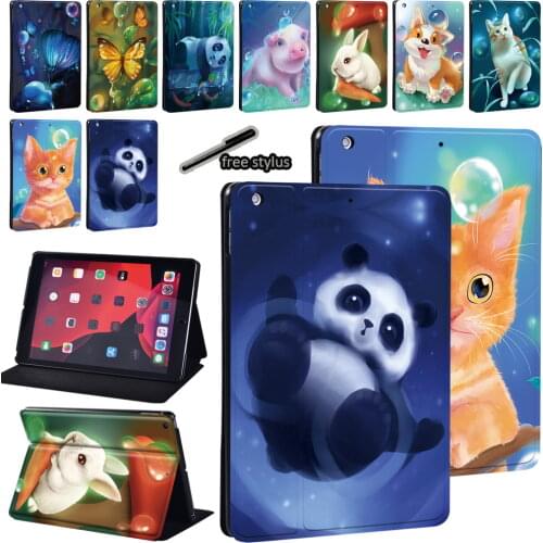 Leather Stand Cover Case For Apple IPad 5th/6th/7th/8th / IPad 2/3/4/ Mini 1/2/3/4/5 Animal Print Pattern Protective Case+Stylus