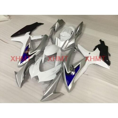 For GSXR 600 2008 - 2010 K8 Fairings for Suzuki GSXR750 2010 Motorcycle Fairing GSXR600 2009 White Silver Motorcycle Fairing