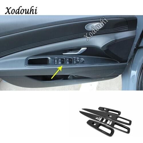 For Hyundai Elantra Avante 2021 2022 Car Sticker Body Armrest Handrail Inner Door Window Glass Switch Panel Cover Trim Frame