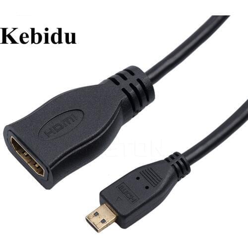 Kebidu 6 Inch Micro HDMI-compatible Type D Male To HDMI-compatible Type A Female Adapter Cable HDMI-compatible Video cable