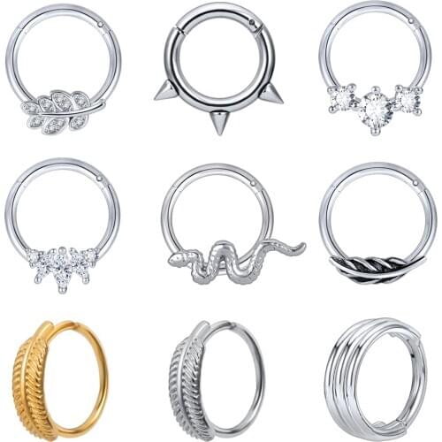 AOEDEJ Septum Nose Rings 316L Stainless Steel Open Small Earrings Women Men Ear Nose Body Piercing Jewelry