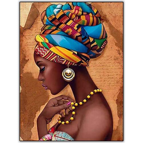 Beautiful Africa Women 5d DIY Diamond Painting Set Full Drill Square Round Diamond Mosaic Embroidery Picture Art Accessories Kit