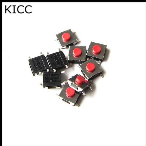 6*6*3.4mm SMD4 Red Push Button Switch 6x6x3.4H Touch micro switch 100Pcs