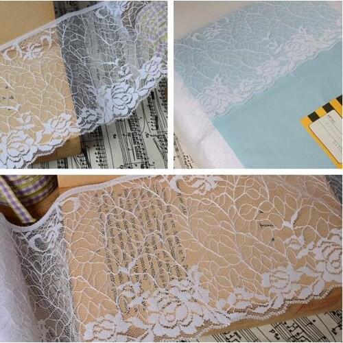 10 Meters Pure White Sewing Lace Ribbon Embroidery Polyester Lace Trim Wedding Dress Garment Accessories DIY 11CM Width