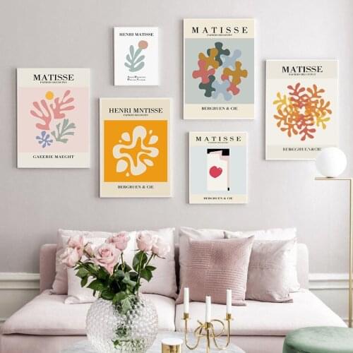 Matisse Art Prints Abstract Flower and Geometry Paintings Nordic Minimalist Poster Wall Pictures for Living Room Bderoom Decor