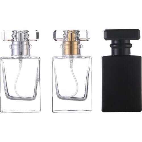 MUB 30ml/50ml High-grade Perfume Bottle Aluminum Pump Sprayer Glass Perfume Atomizer Bottle Travel Empty Cosmetics Container
