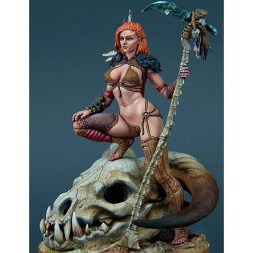 1/24 Scale Unpainted Resin Figure Girl and the Dragon Skull GK figure
