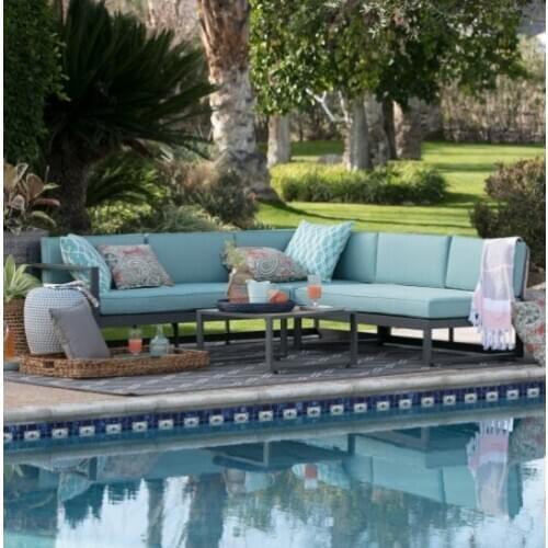 New arrival affordable garden furniture l type sofa aluminum simple design sofa set for sale