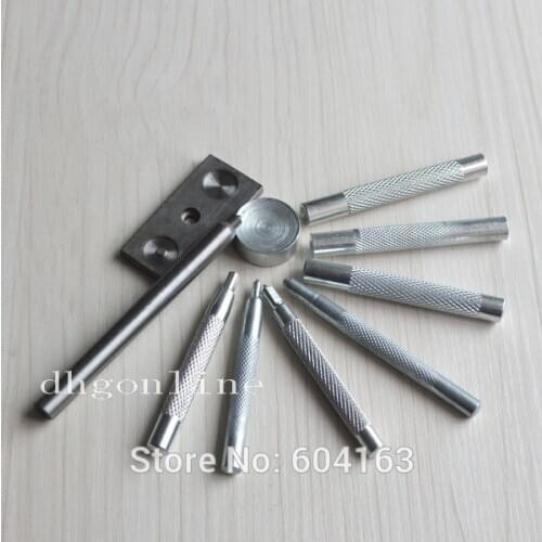One Set Punch Snap Rivet Kit Fasteners for Leather Rapid Button stud 10mm 12mm 15mm 3/8'' 1/2'' 5/8
