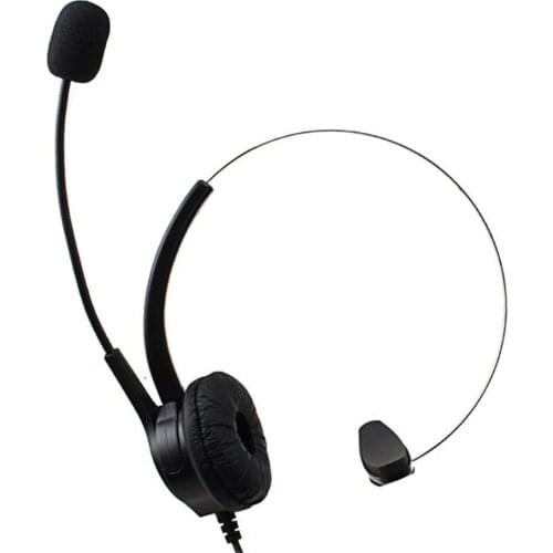 USB Headset Unilateral Comfortable Wired Headphone with 360 Degrees Rotation Microphone