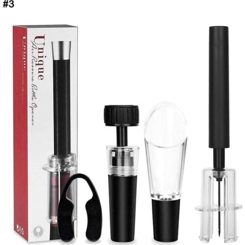 4pcs Air Pressure Type Wine Bottle Opener Stainless Steel Pin Type Bottle Pumps Corkscrew Cork Out Tool Red Wine Opener