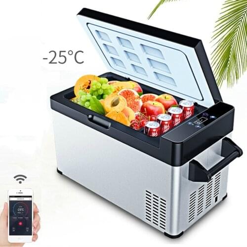 -25C 49L Portable Mini Fridge APP Control Compressor Car Refrigerator Truck Home Dual-use Dc 12v Refrigeration Small Cooler Box