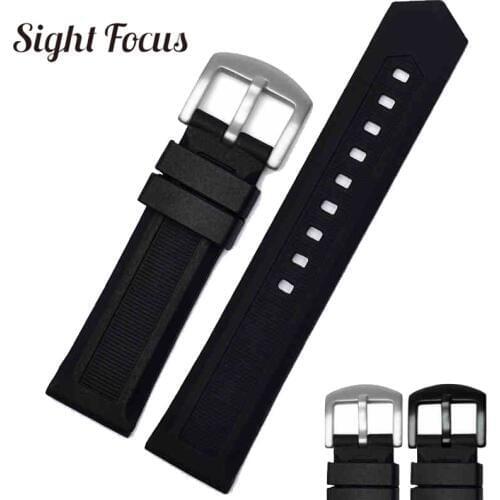 20mm 22mm 24mm Soft Silicone Rubber Black Watch Band for Tag Heuer Strap Wrist Watch Bracelet Breathable Sport Bands Belt Hombre