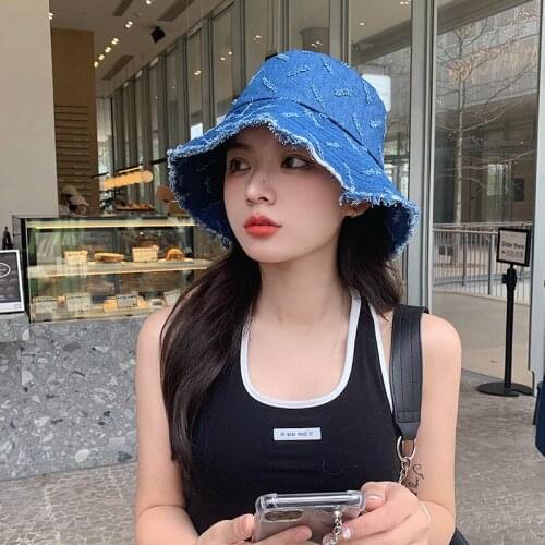 Retro Washed Cowboy Fishermans Hat Women Outdoor Sun Hat Four Seasons Section Lovers Fashion Wild Bucket Hats Casquette Present