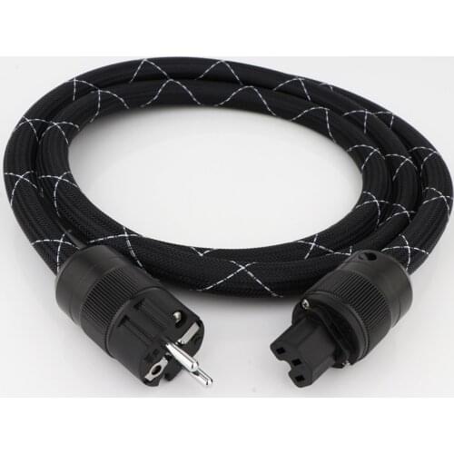 Preffair D503 12AWG High Quality Power SCHUKO Cable With 077E Rhodium Plated EU Power Plug Power Cable For DVD CD AMP