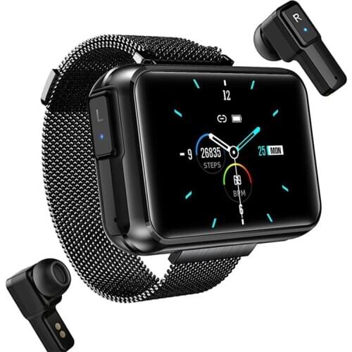 Smart watch mens TWS wireless bluetooth headset 1.4 inch big DIY screen bluetooth call weather health monitoring sports tracker