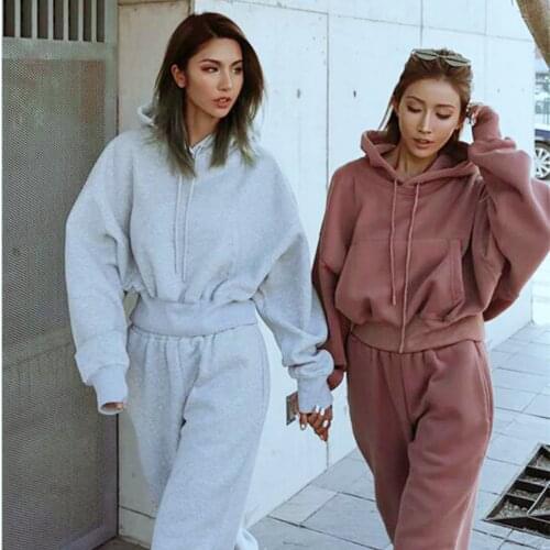 Tracksuit For Women 2021 Winter Womens Casual Solid Color Long Sleeved Hoodie Trousers Sweatershirt Sports Suit moletom feminin